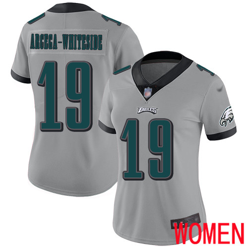 Women Philadelphia Eagles #19 JJ Arcega-Whiteside Limited Silver Inverted Legend NFL Jersey Football